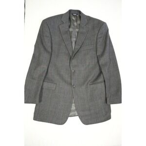 Botany 500 Blazer Men‎ 41R Gray Plaid 100% Lambswool 2 Button Tweed